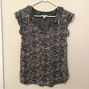 Lucky Brand Large ruffle floral shirt